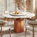 Round Kitchen Table Mid-Century Style For 4-8 People - Pandora - 59" Table With Lazy Susan - image 6