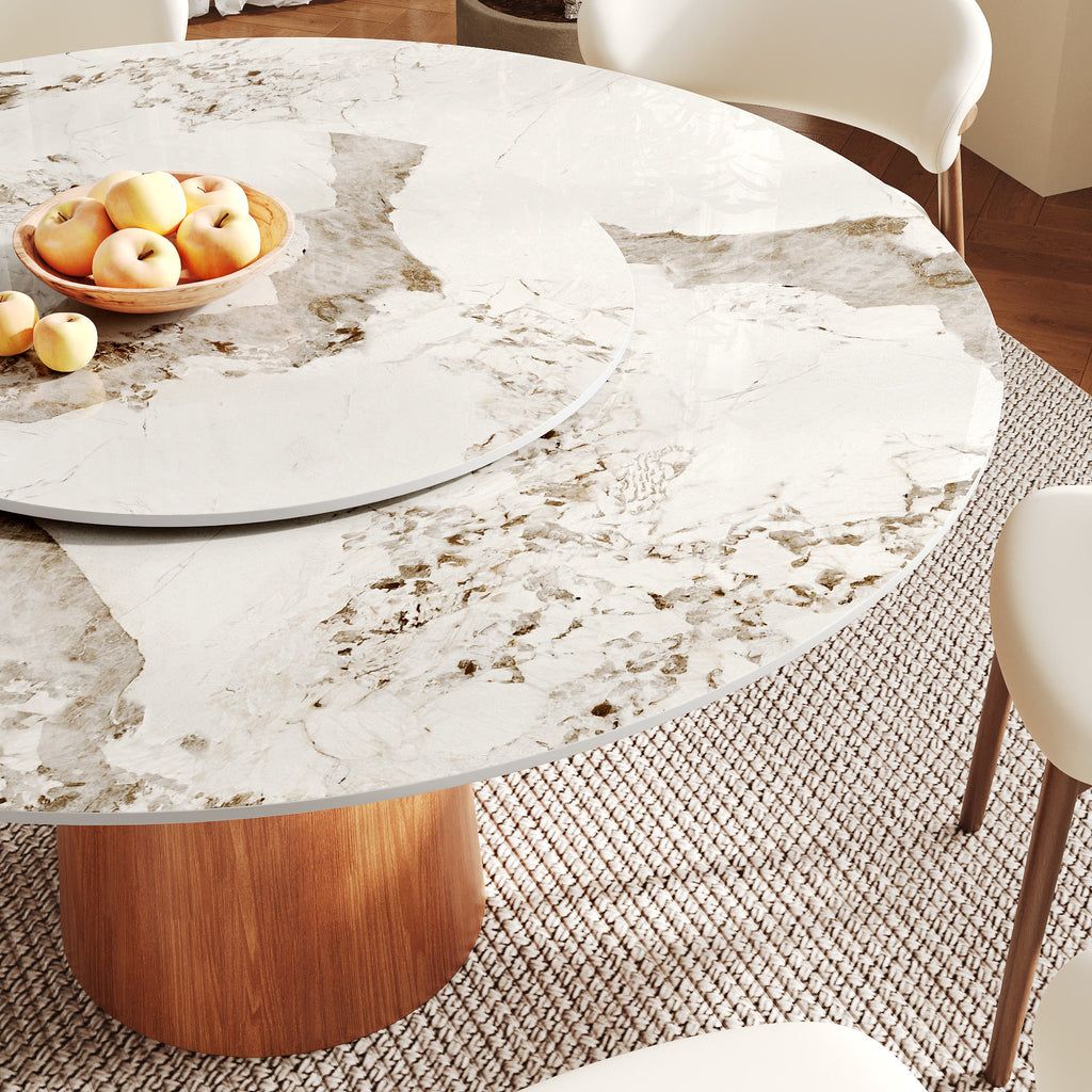 Soluna Round Kitchen Table Mid-Century Style For 4-8 People - image 8
