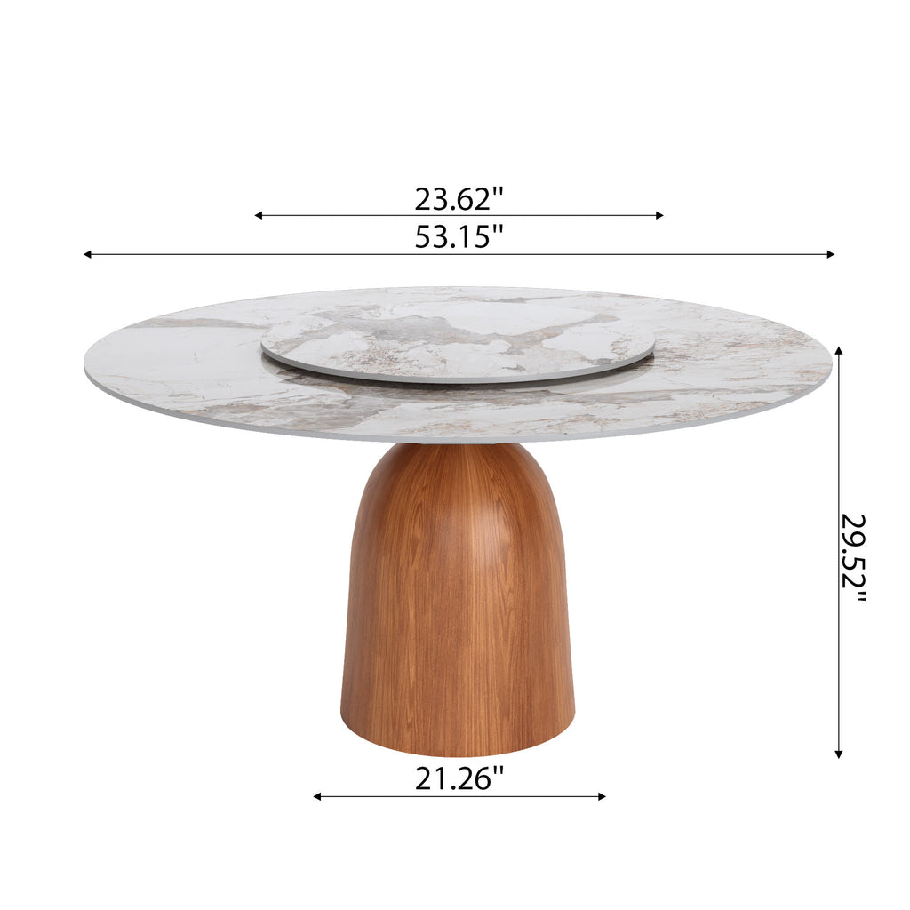 Round Kitchen Table Mid-Century Style For 4-8 People - image 20
