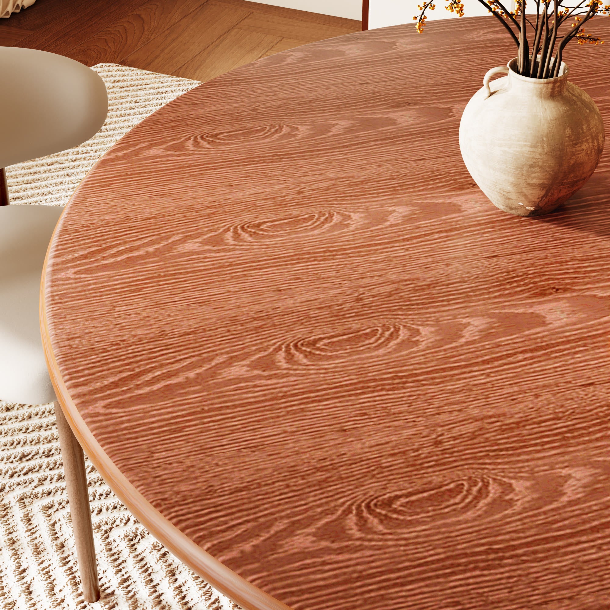 Round Kitchen Table Mid-Century Style For 4-8 People - image 11