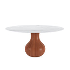 Farmhouse Round Dining Table With Vase-shaped Pedestal For 4-8 People - image 1