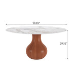 Farmhouse Round Dining Table With Vase-shaped Pedestal For 4-8 People - image 15