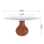 Farmhouse Round Dining Table With Vase-shaped Pedestal For 4-8 People - image 17