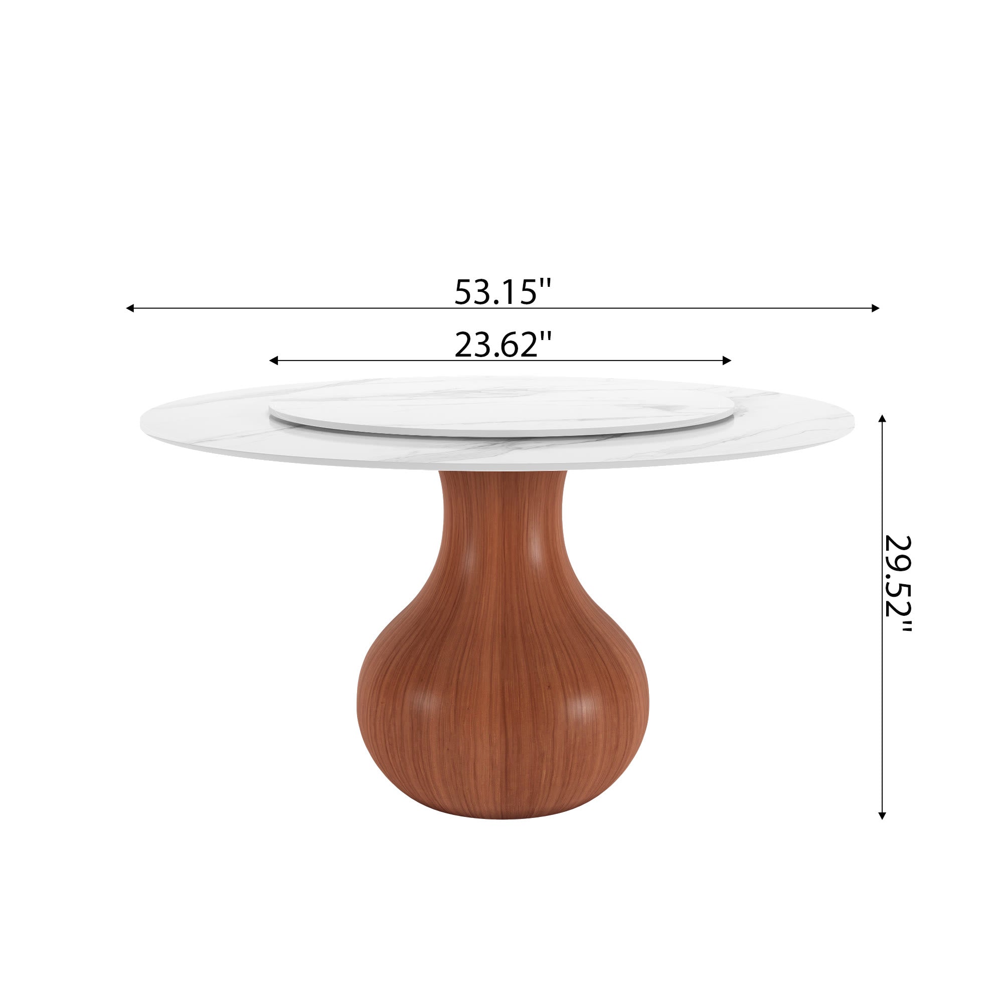 Farmhouse Round Dining Table With Vase-shaped Pedestal For 4-8 People - image 16