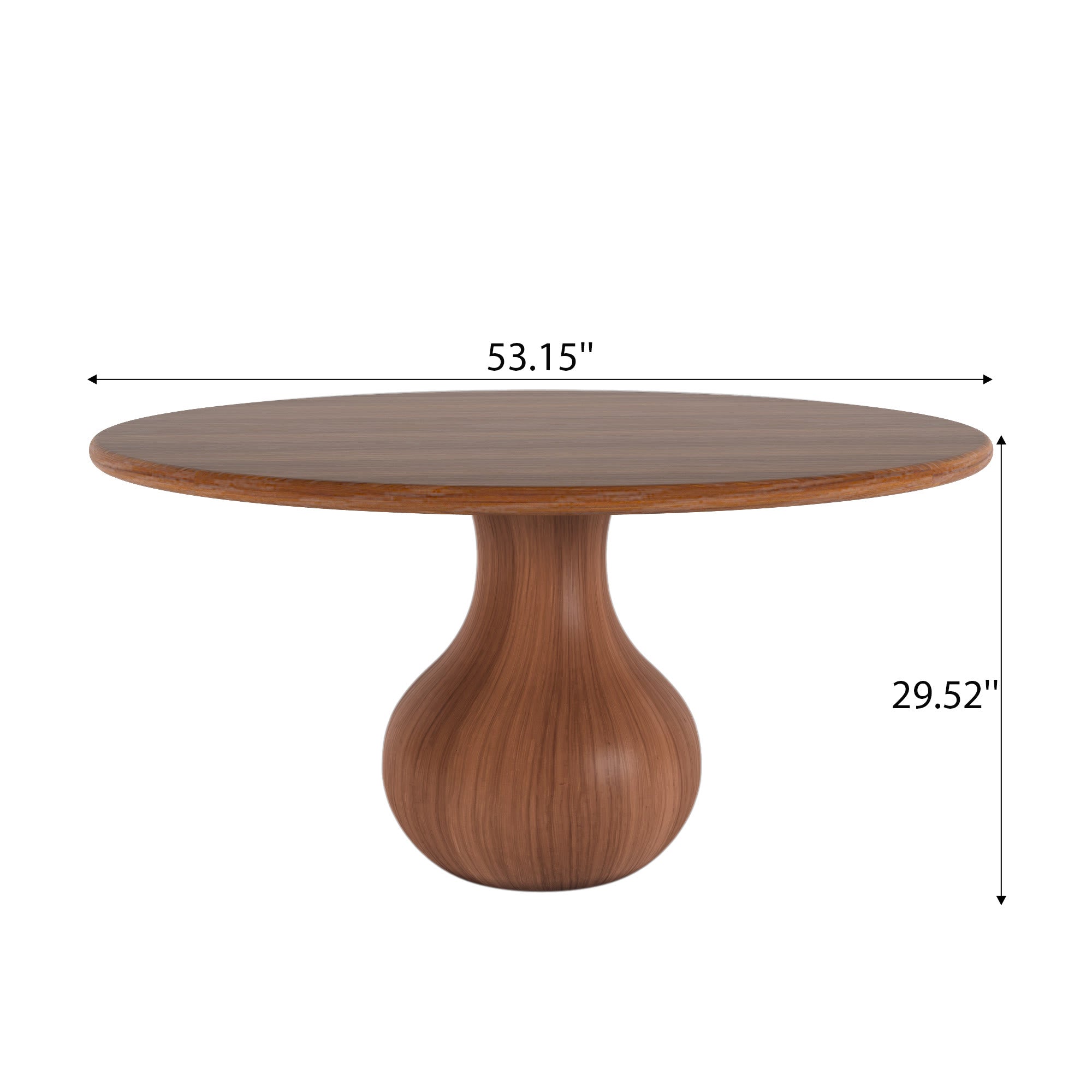 Farmhouse Round Dining Table With Vase-shaped Pedestal For 4-8 People