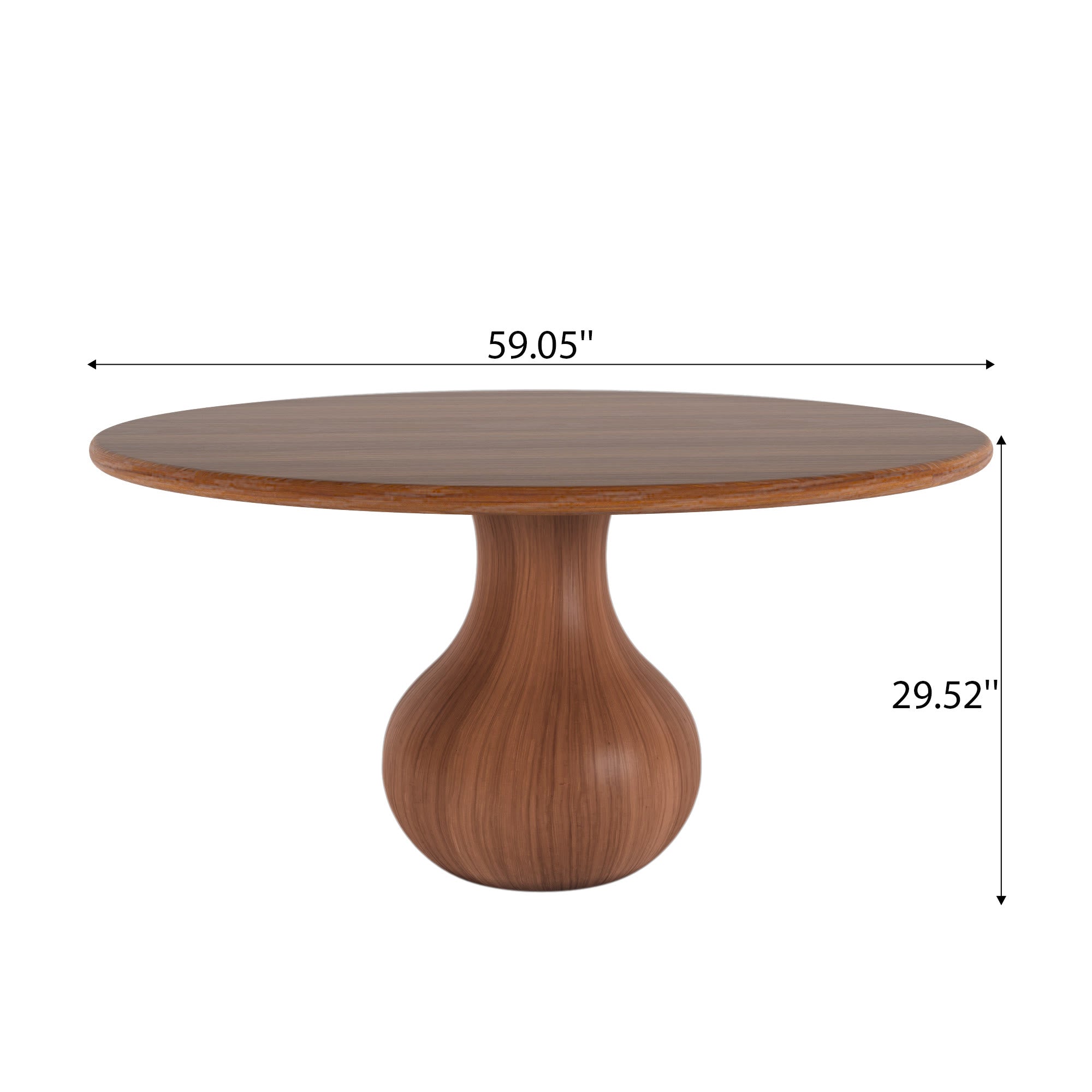 Farmhouse Round Dining Table With Vase-shaped Pedestal For 4-8 People