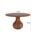 Farmhouse Round Dining Table With Vase-shaped Pedestal For 4-8 People - image 20