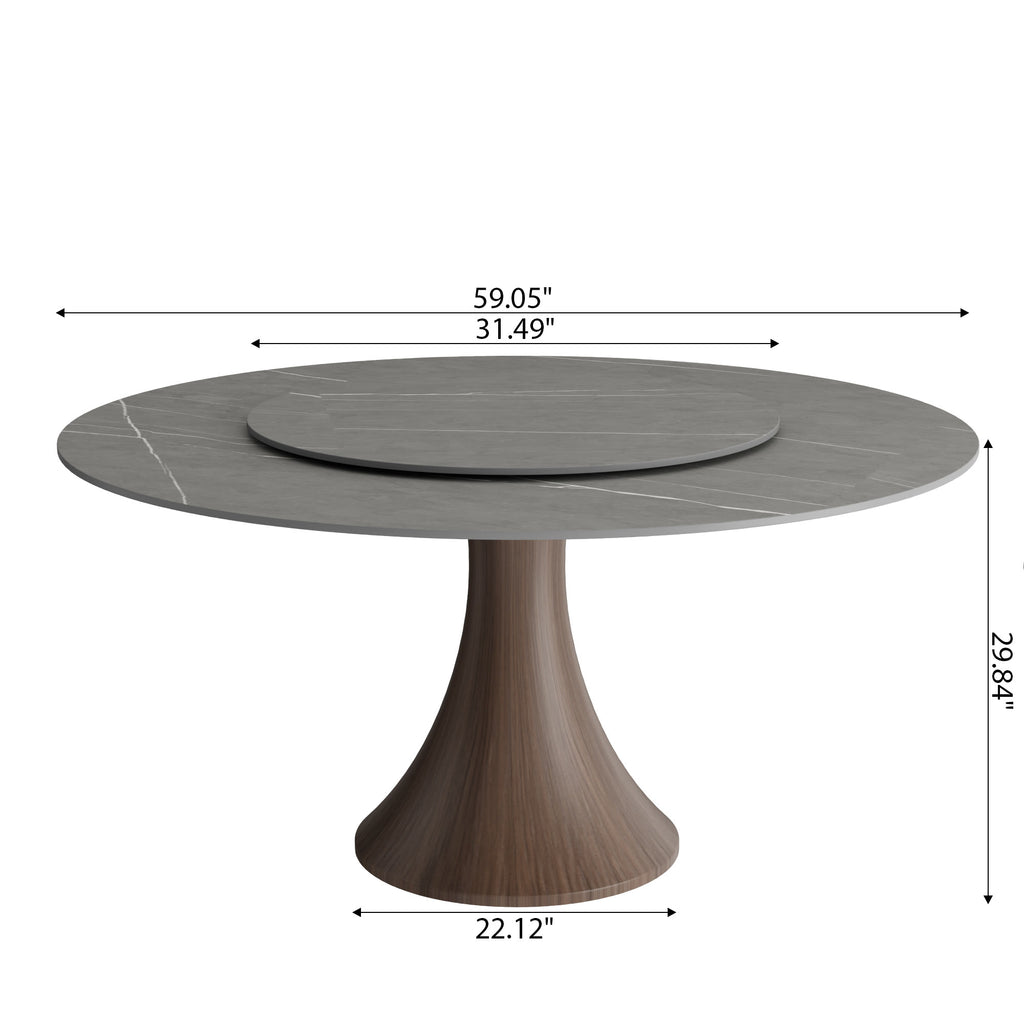 Luxury Gray Mid-Century Modern Round Dining Table For 4/6/8 - image 17