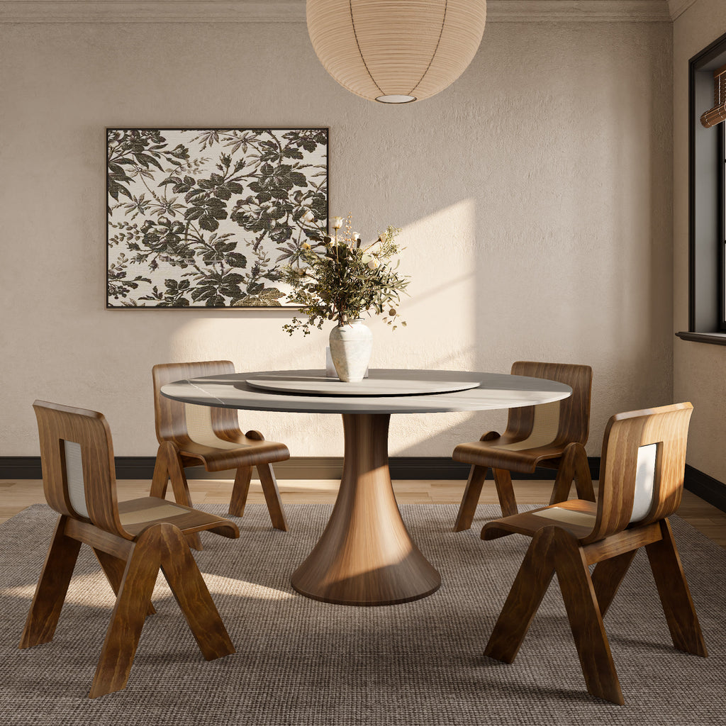 Luxury Gray Mid-Century Modern Round Dining Table For 4/6/8 - image 5