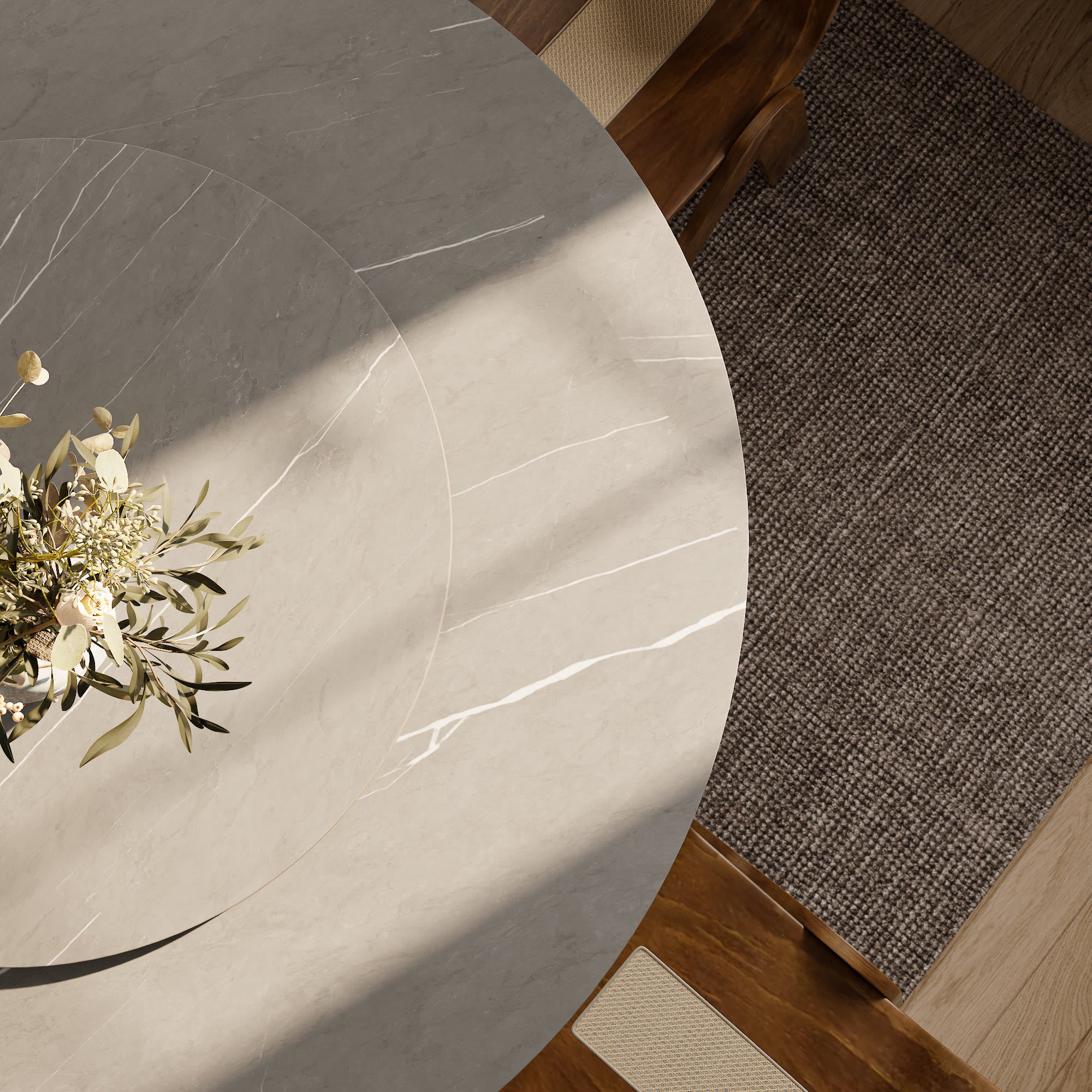 Luxury Gray Mid-Century Modern Round Dining Table For 4/6/8 - image 6