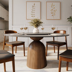Light Gray Round Dining Table For 4/6/8 Mid Century Modern Dining Tables - Light Gray - 59" Table With Lazy Susan - image 11