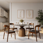 Light Gray Round Dining Table For 4/6/8 Mid Century Modern Dining Tables - image 12