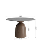 Light Gray Round Dining Table For 4/6/8 Mid Century Modern Dining Tables - image 14