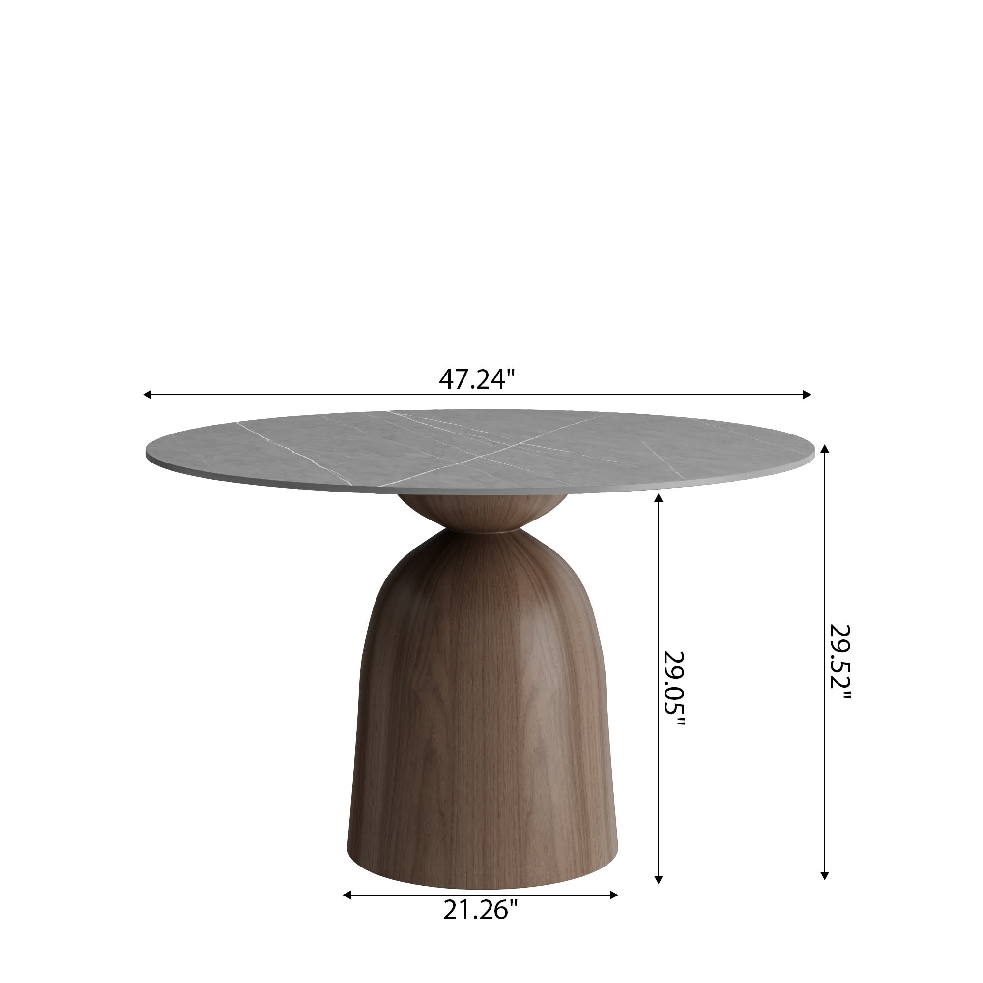 Light Gray Round Dining Table For 4/6/8 Mid Century Modern Dining Tables - image 14