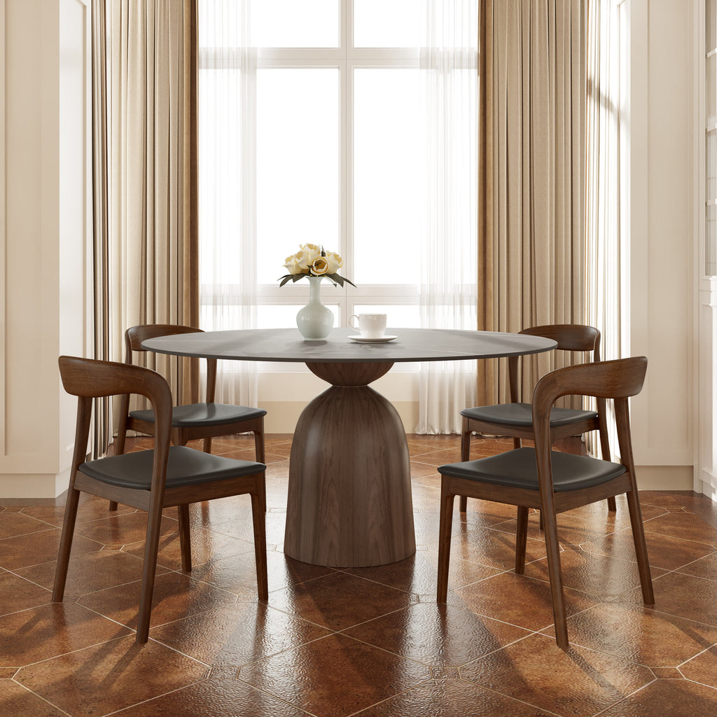 Light Gray Round Dining Table For 4/6/8 Mid Century Modern Dining Tables - image 9