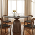 Light Gray Round Dining Table For 4/6/8 Mid Century Modern Dining Tables - Light Gray - 59" Table - image 7