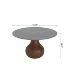 Luxury Gray Mid-Century Space-Saving Round Kitchen Table For 4/6/8 - image 15