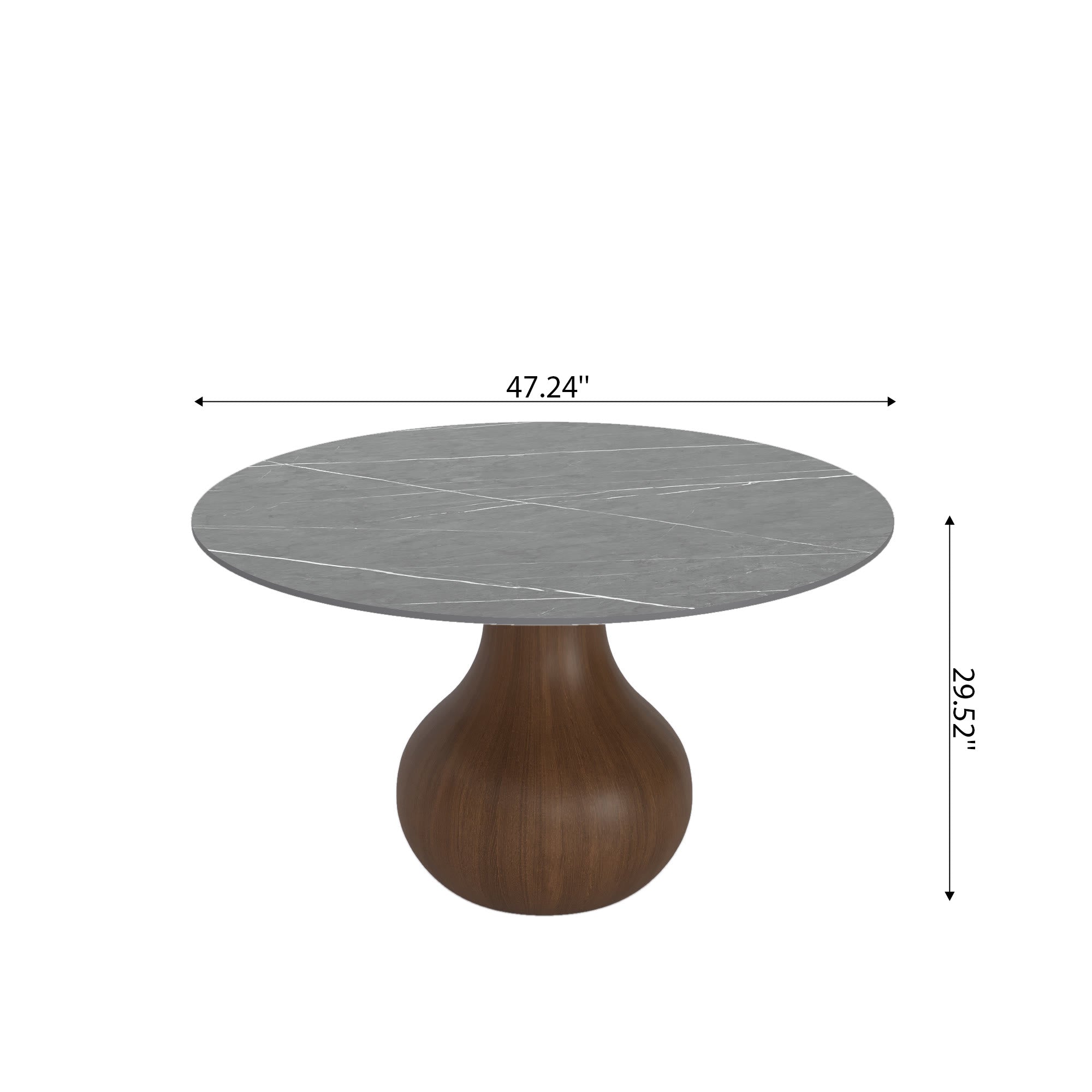 Luxury Gray Mid-Century Space-Saving Round Kitchen Table For 4/6/8 - image 15