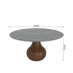 Luxury Gray Mid-Century Space-Saving Round Kitchen Table For 4/6/8 - image 17