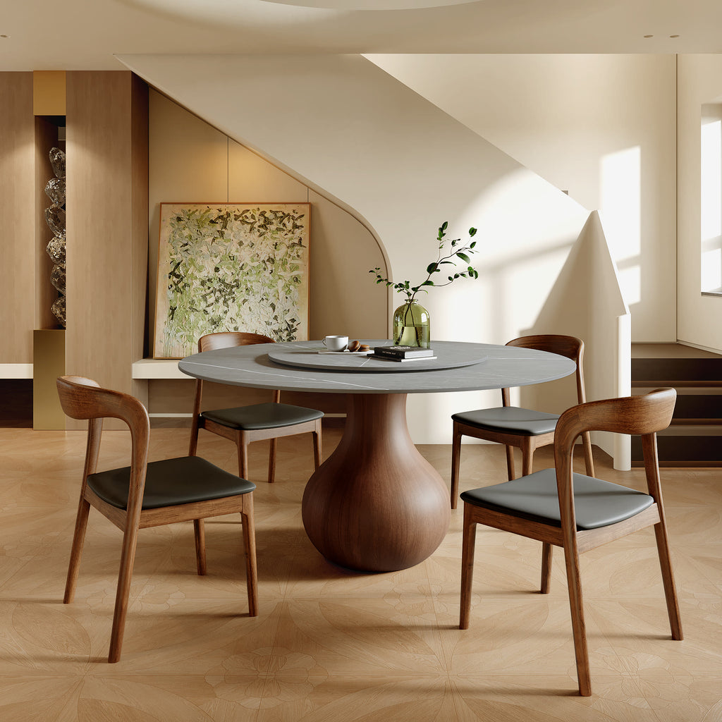 Luxury Gray Mid-Century Space-Saving Round Kitchen Table For 4/6/8 - image 13
