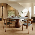 Luxury Gray Mid-Century Space-Saving Round Kitchen Table For 4/6/8 - image 13