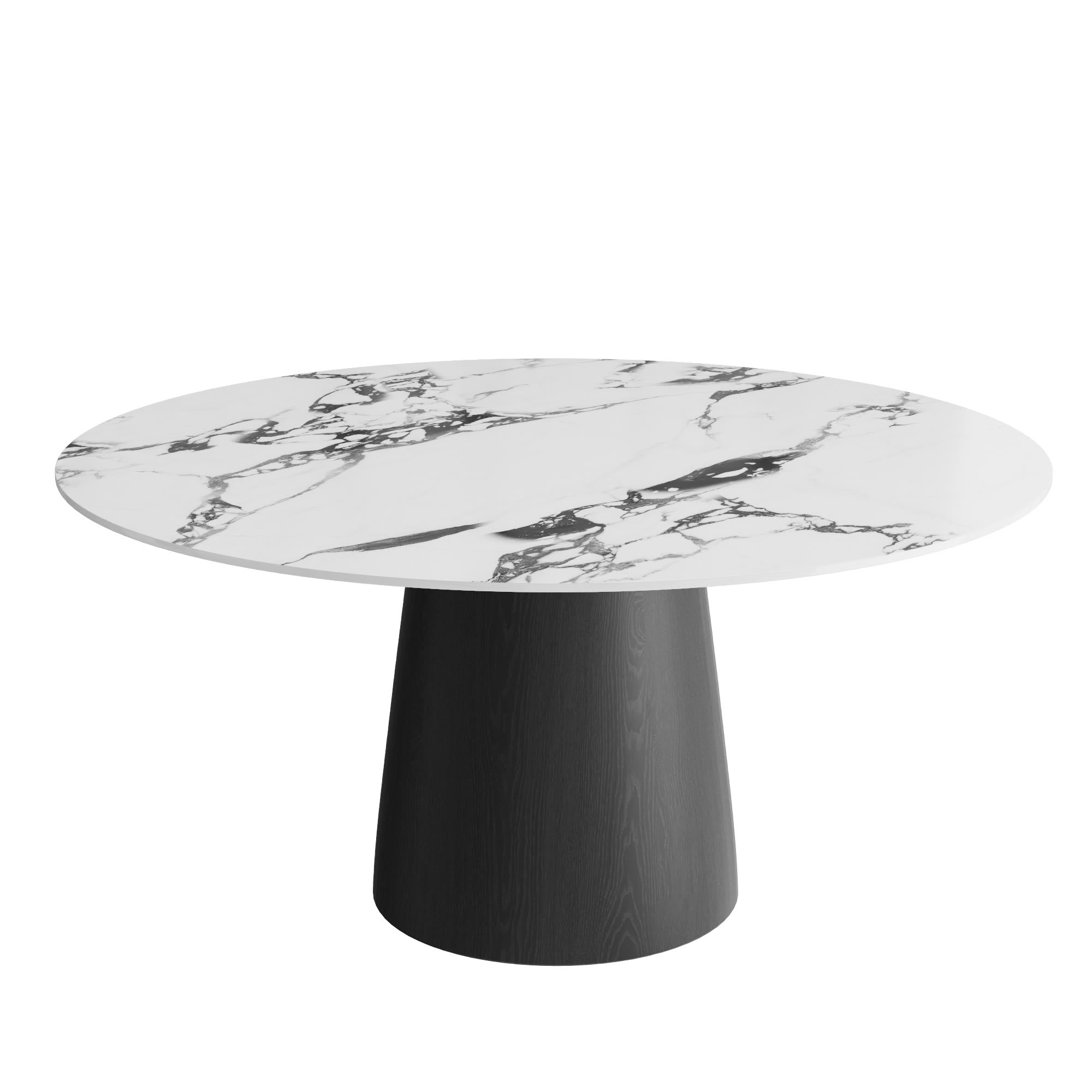 Modern Round Black Dining Table  For Dining Room Kitchen For 4/6/8 Person