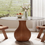 Farmhouse Round Dining Table With Vase-shaped Pedestal For 4-8 People - Pandora - 59" Table - image 2