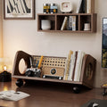 Retro Style Solid Wood Desktop Storage Rack - Brown - image 2