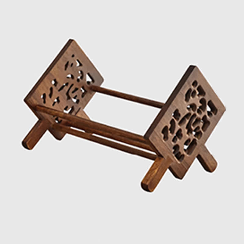 Solid Wood Carved Desktop Bookshelf