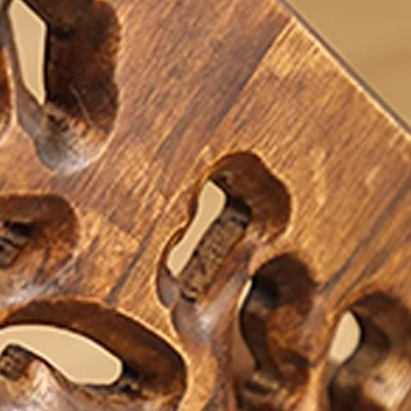 Solid Wood Carved Desktop Bookshelf