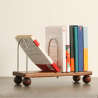 Wooden Metal Book Stand Bookshelf - Brown - image 2