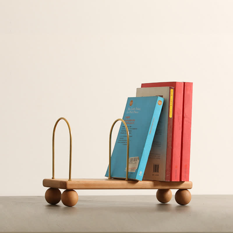 Wooden Metal Book Stand Bookshelf