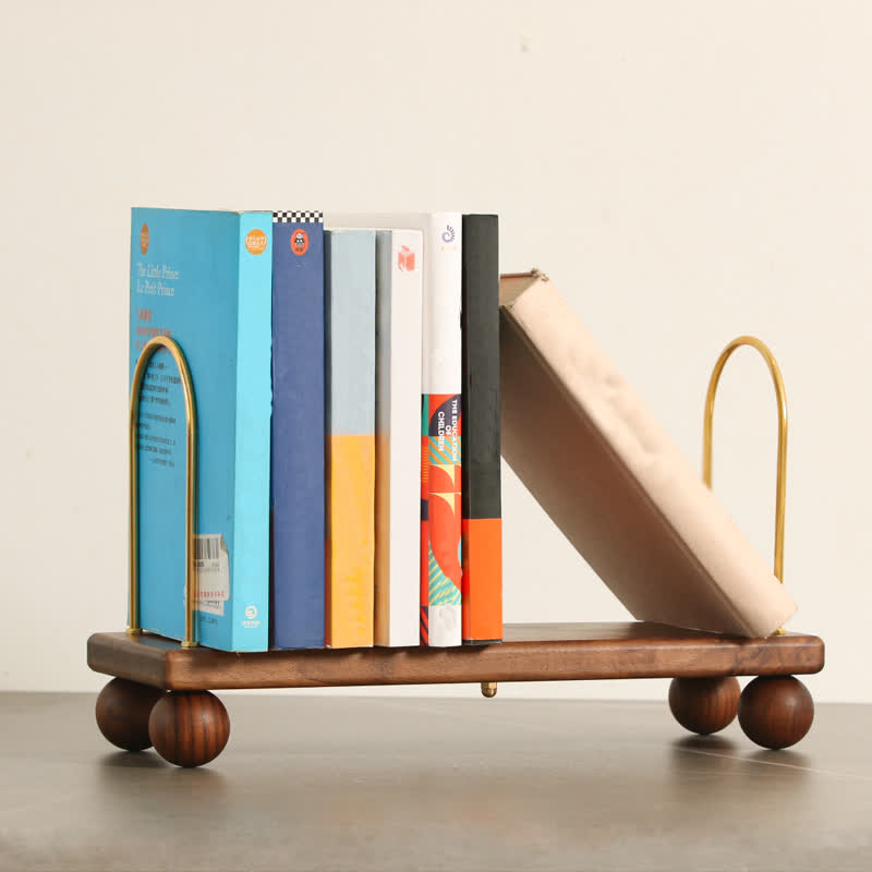 Wooden Metal Book Stand Bookshelf