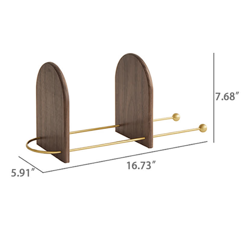 Minimalist Wood Brass Expandable Desktop Bookshelf - image 7