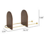 Minimalist Wood Brass Expandable Desktop Bookshelf - image 7