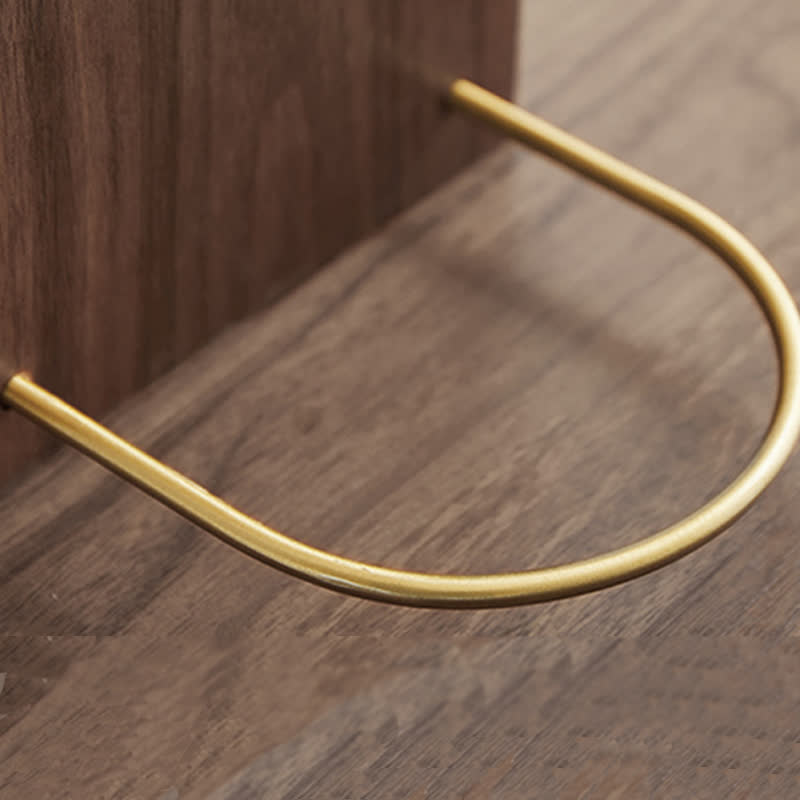 Minimalist Wood Brass Expandable Desktop Bookshelf - image 6