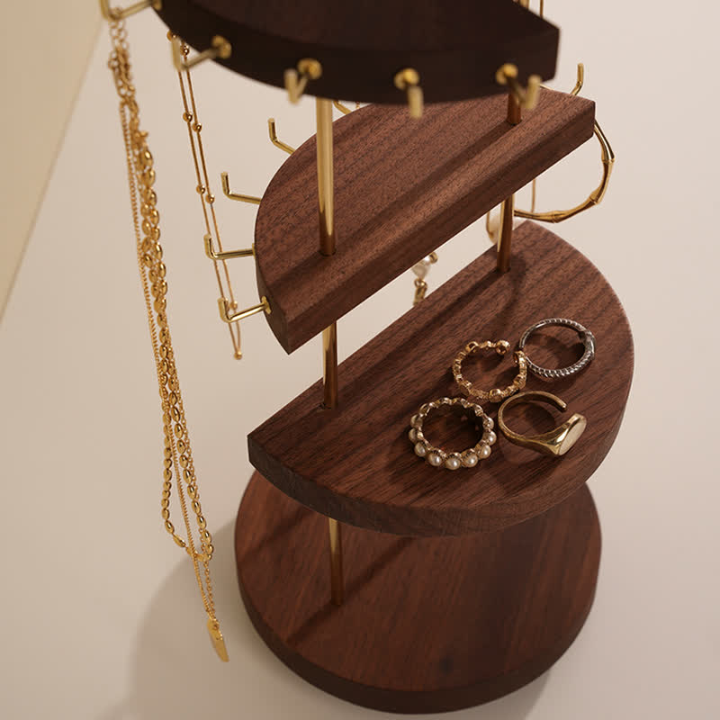 Black Walnut Wood Rotating Jewelry Stand - image 7