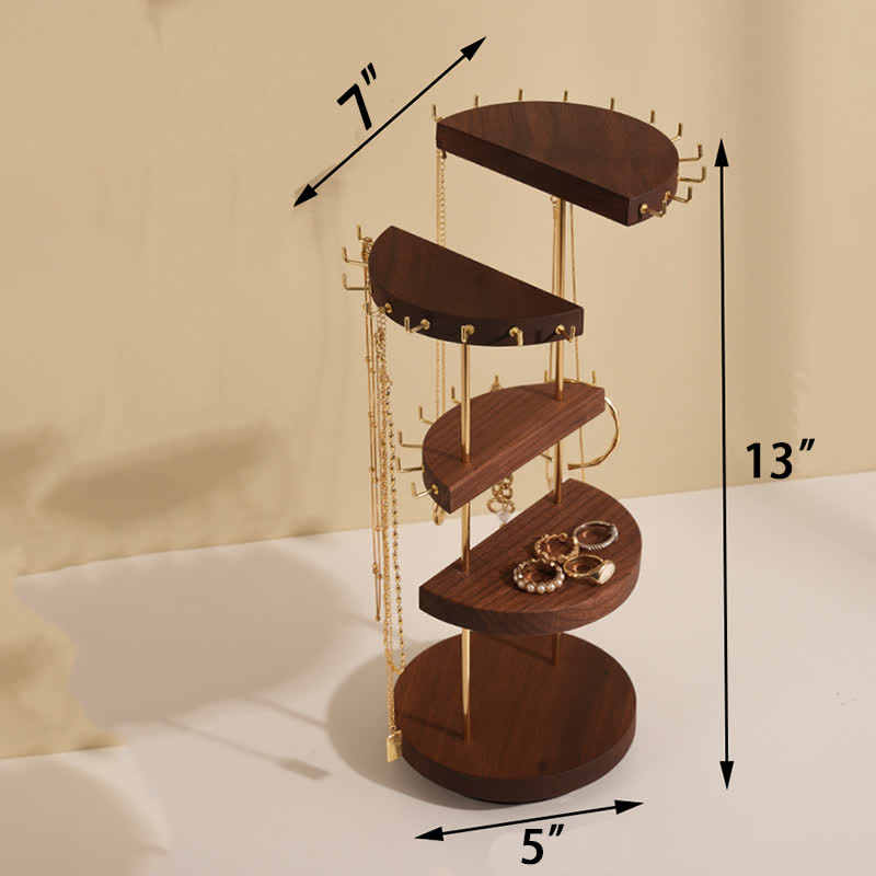 Black Walnut Wood Rotating Jewelry Stand - image 12