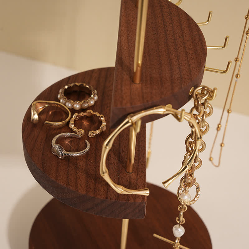Black Walnut Wood Rotating Jewelry Stand - image 6