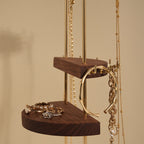 Black Walnut Wood Rotating Jewelry Stand - image 11