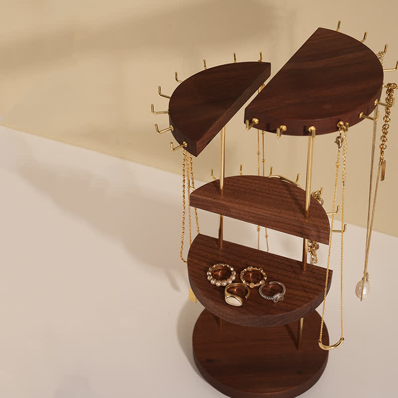 Black Walnut Wood Rotating Jewelry Stand - image 5
