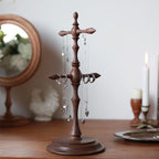 Mid-century Solid Wood Jewelry Stand - Brown - image 0