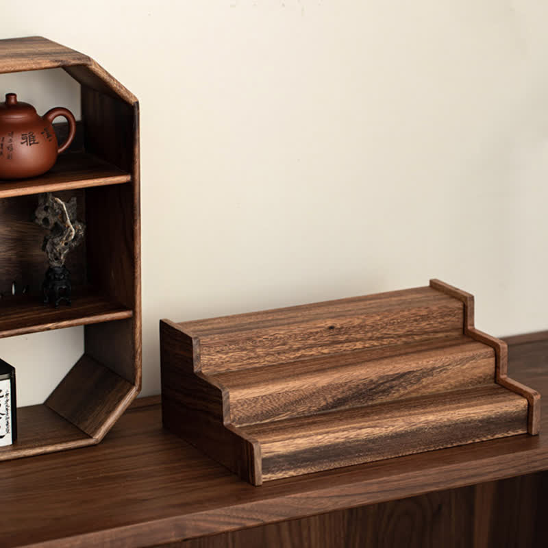 Adjustable Expandable Walnut Desktop Shelf Organizer