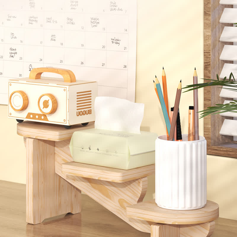 Wooden Desktop Multi-tier Organizer Plant Stand