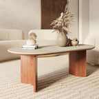 Slate Oval Walnut Coffee Table - image 3