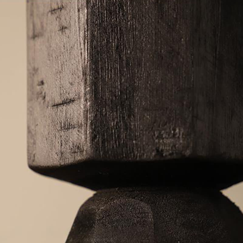 Vintage Solid Wood Candle Holder Decorative Ornament