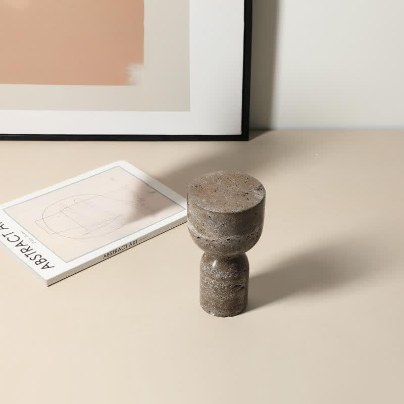 Artistic Cup-Shaped Marble Candle Holder Ornament - image 0