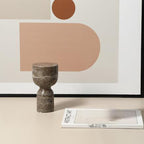 Artistic Cup-Shaped Marble Candle Holder Ornament - Brown - image 4
