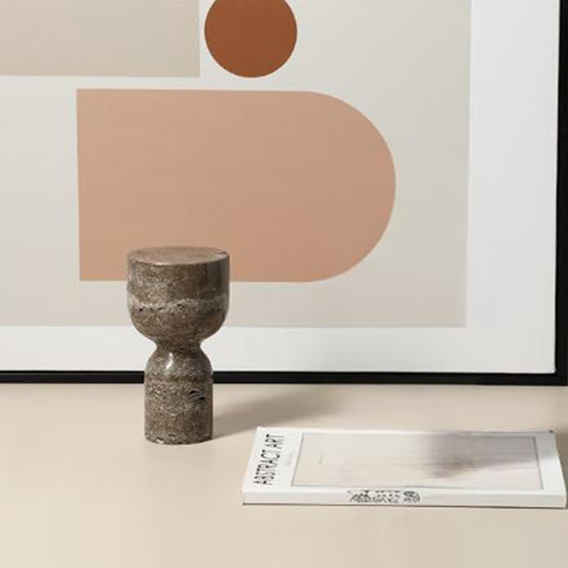 Artistic Cup-Shaped Marble Candle Holder Ornament