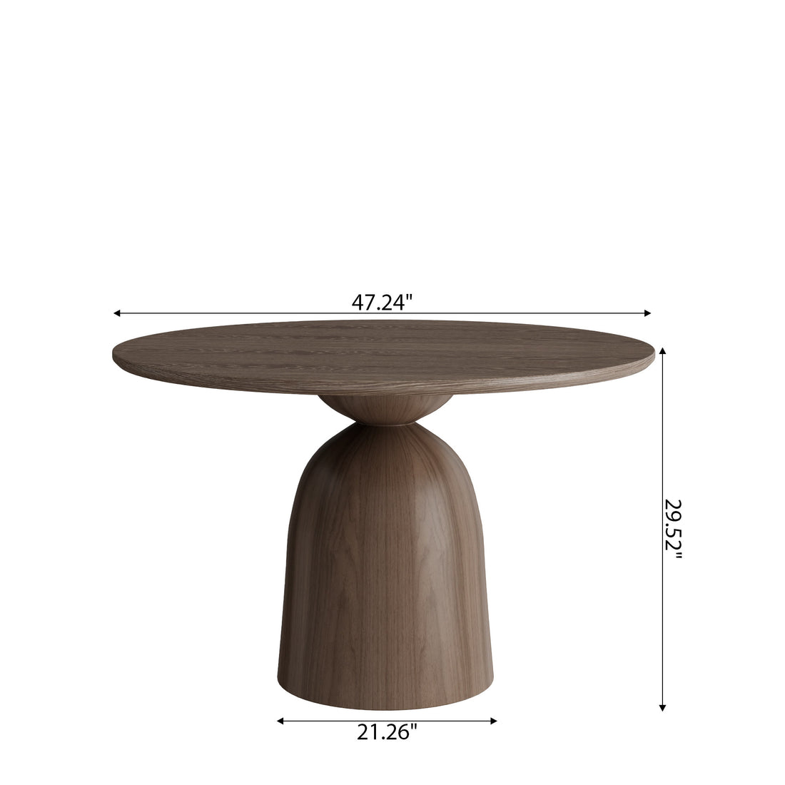 Iffhome Light Gray Round Dining Table For 4/6/8 Mid Century Modern Dining Tables